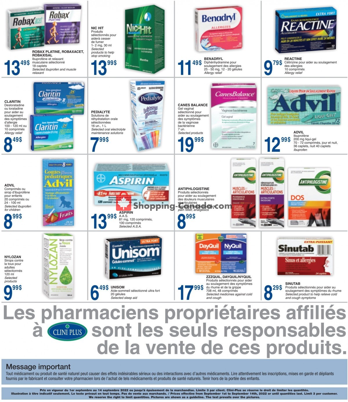 Clini Plus flyer from Thursday September 1, 2022 to Wednesday September 14, 2022 - page 3