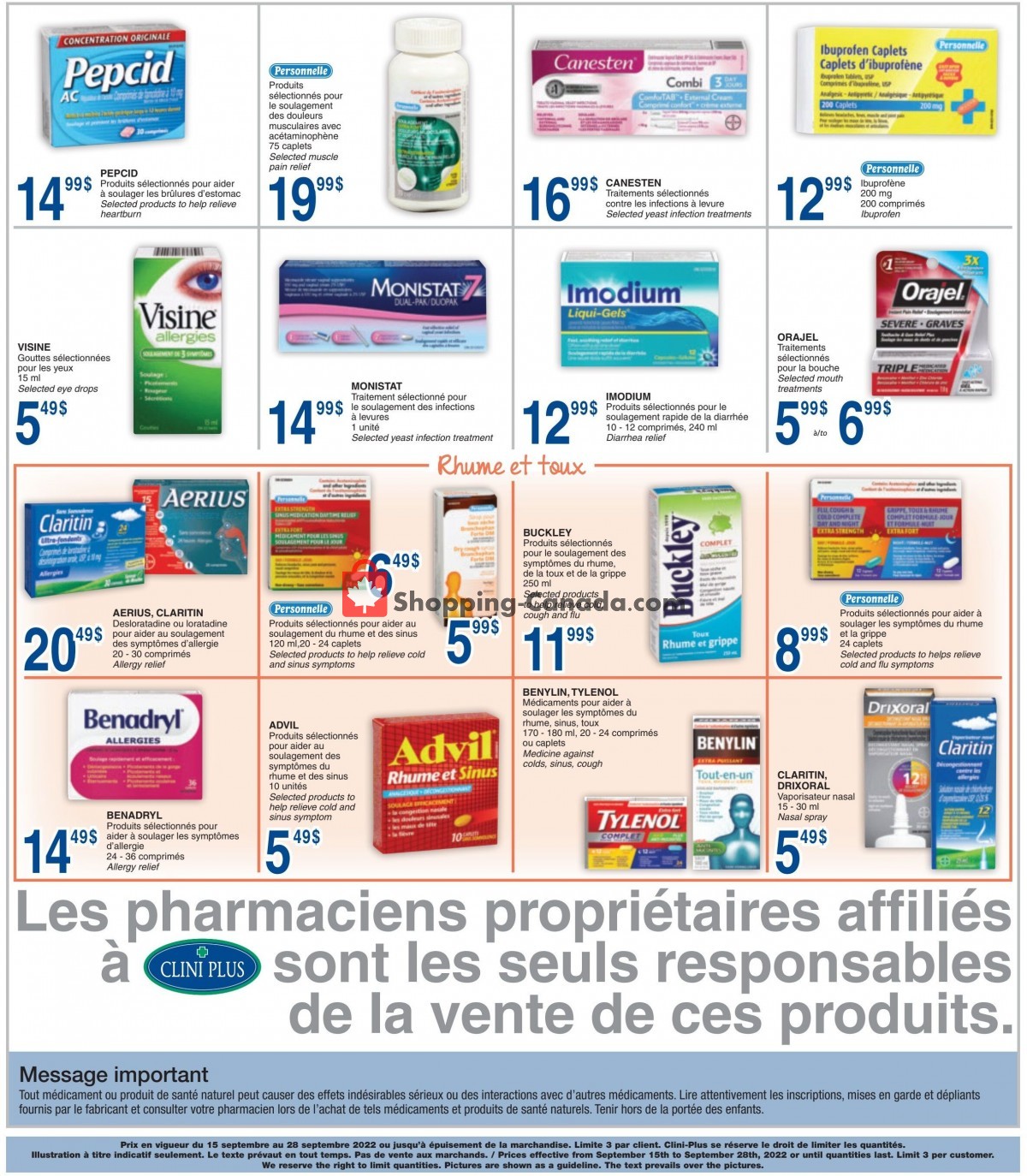 Clini Plus flyer from Thursday September 15, 2022 to Wednesday September 28, 2022 - page 3