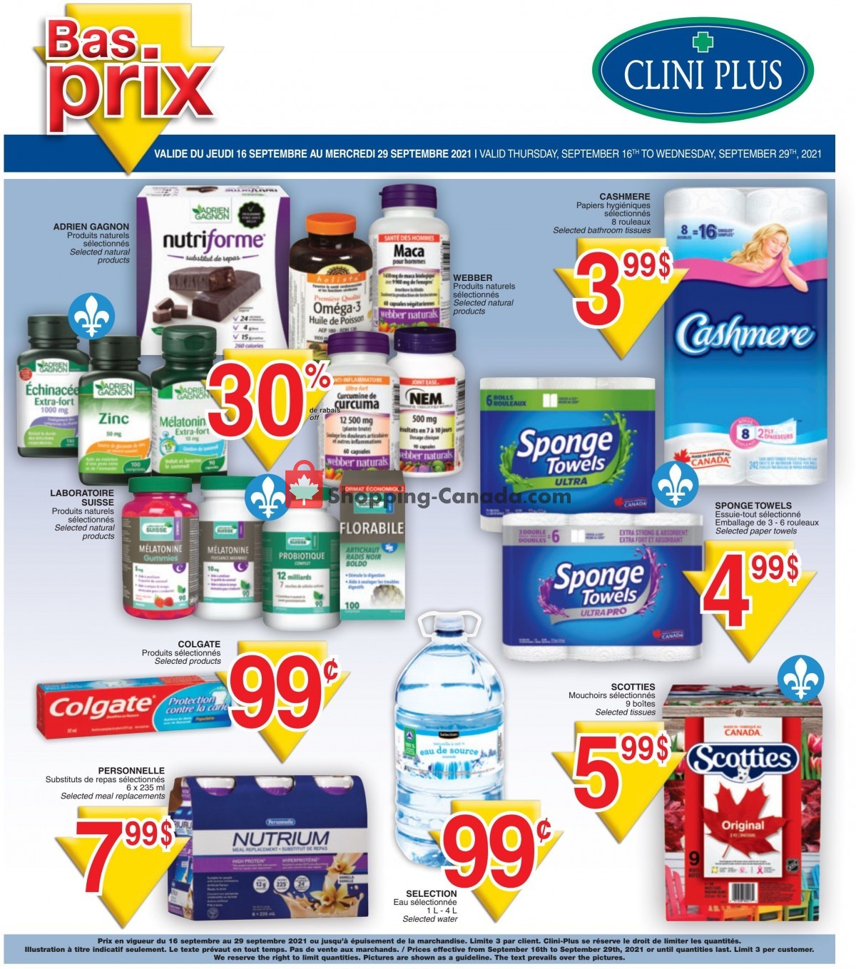 Clini Plus flyer from Thursday September 16, 2021 to Wednesday September 29, 2021 - page 1