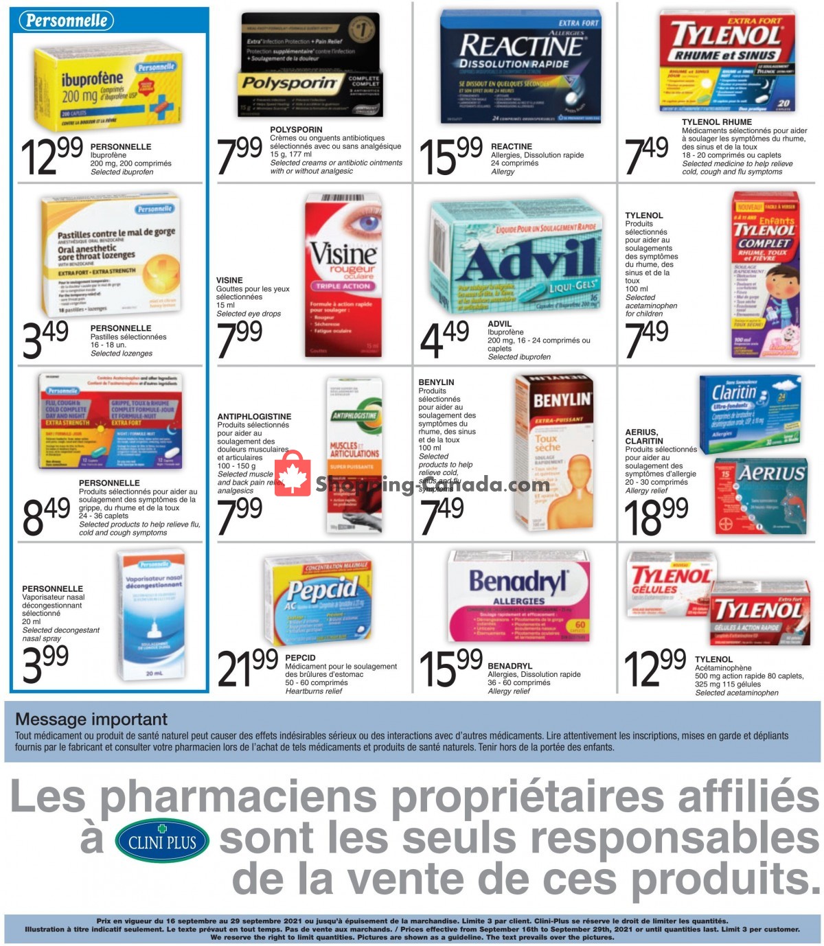 Clini Plus flyer from Thursday September 16, 2021 to Wednesday September 29, 2021 - page 3