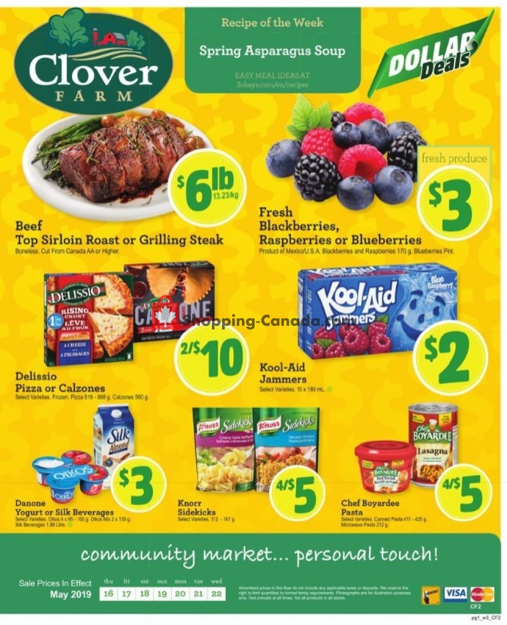 Clover Farm flyer from Thursday May 16, 2019 to Wednesday May 22, 2019 - page 1