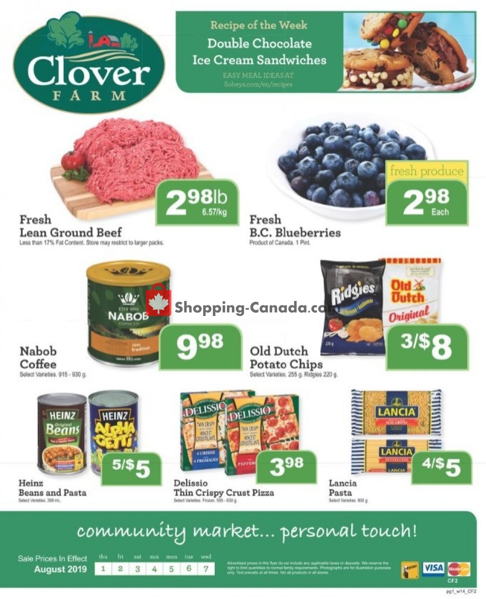 Clover Farm flyer from Thursday August 1, 2019 to Wednesday August 7, 2019 - page 1