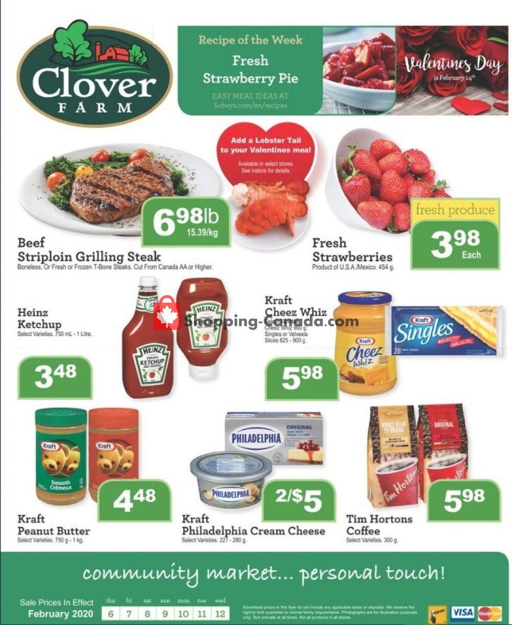 Clover Farm flyer from Thursday February 6, 2020 to Wednesday February 12, 2020 - page 1