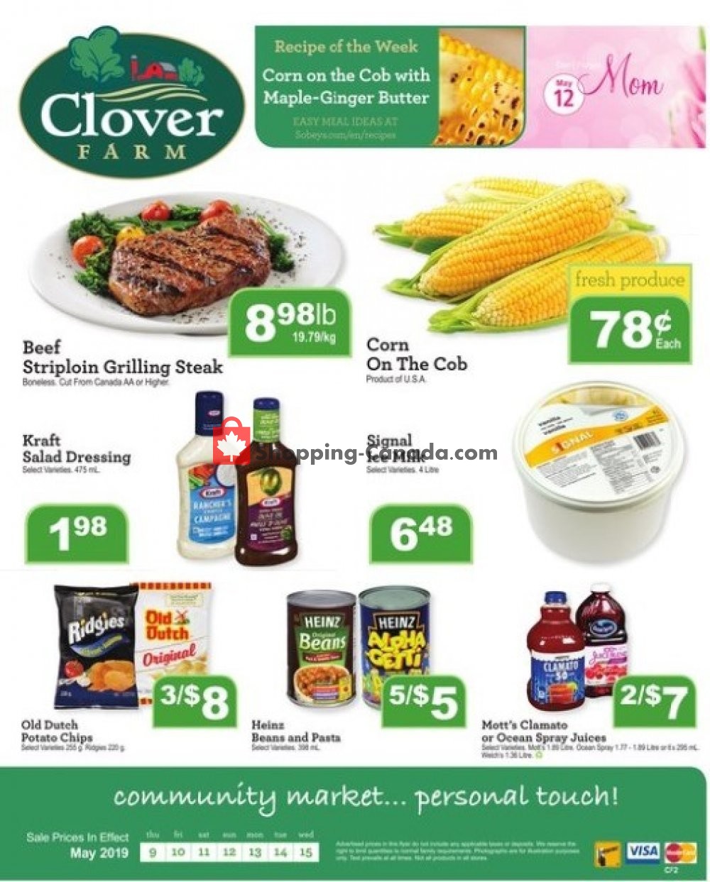 Clover Farm flyer from Thursday May 9, 2019 to Wednesday May 15, 2019 - page 1