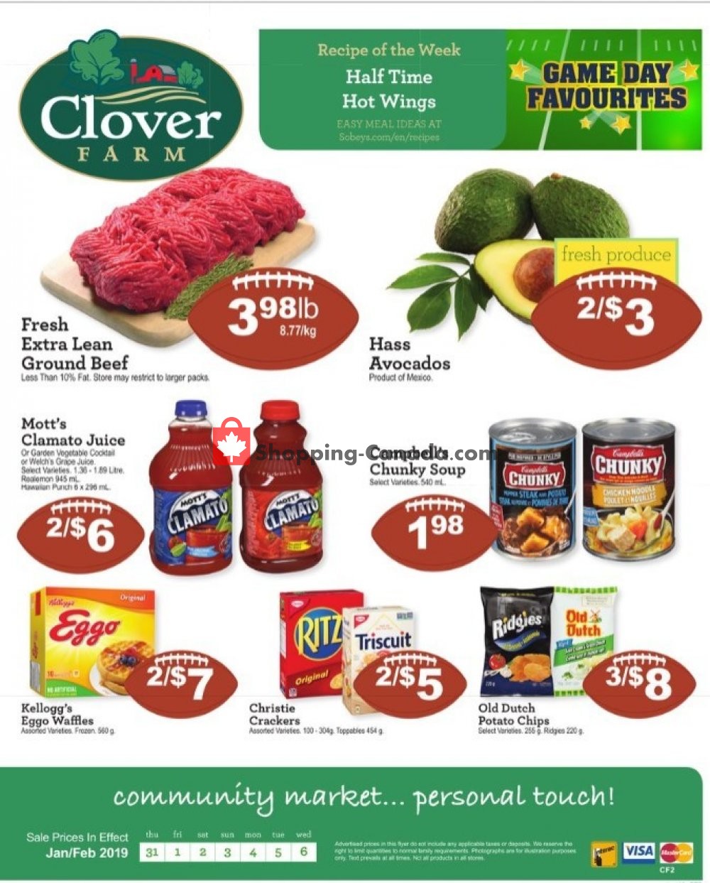 Clover Farm flyer from Thursday January 31, 2019 to Wednesday February 6, 2019 - page 1