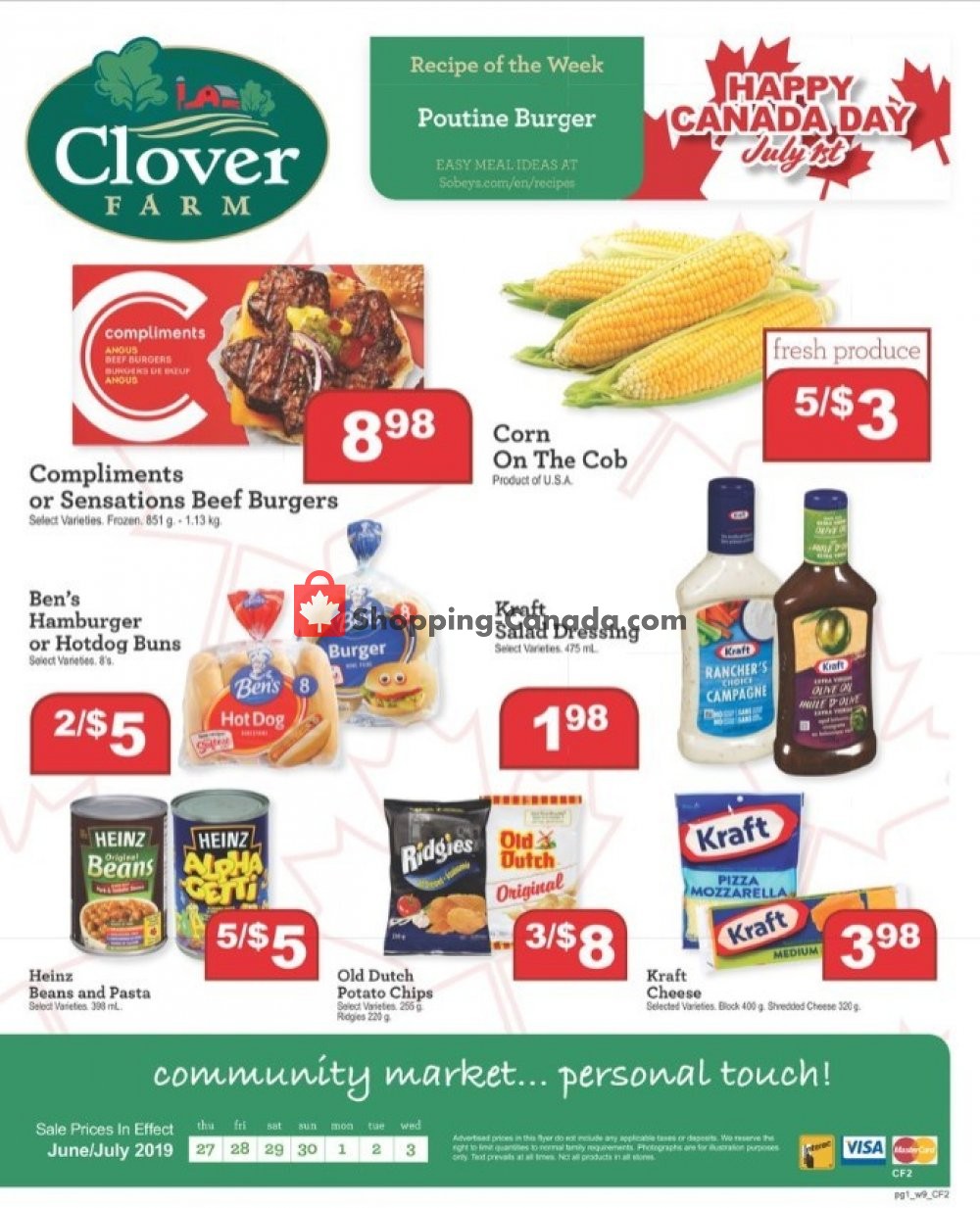 Clover Farm flyer from Thursday June 27, 2019 to Wednesday July 3, 2019 - page 1