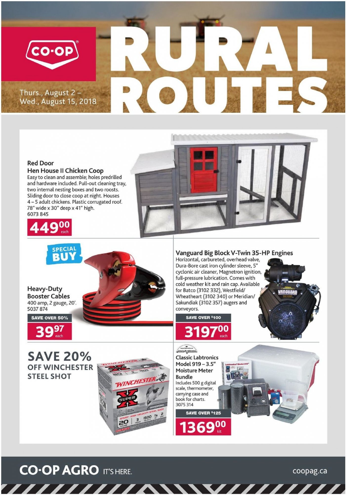 Coop Canada, flyer Agro Rural Routes August 2 August 15, 2018
