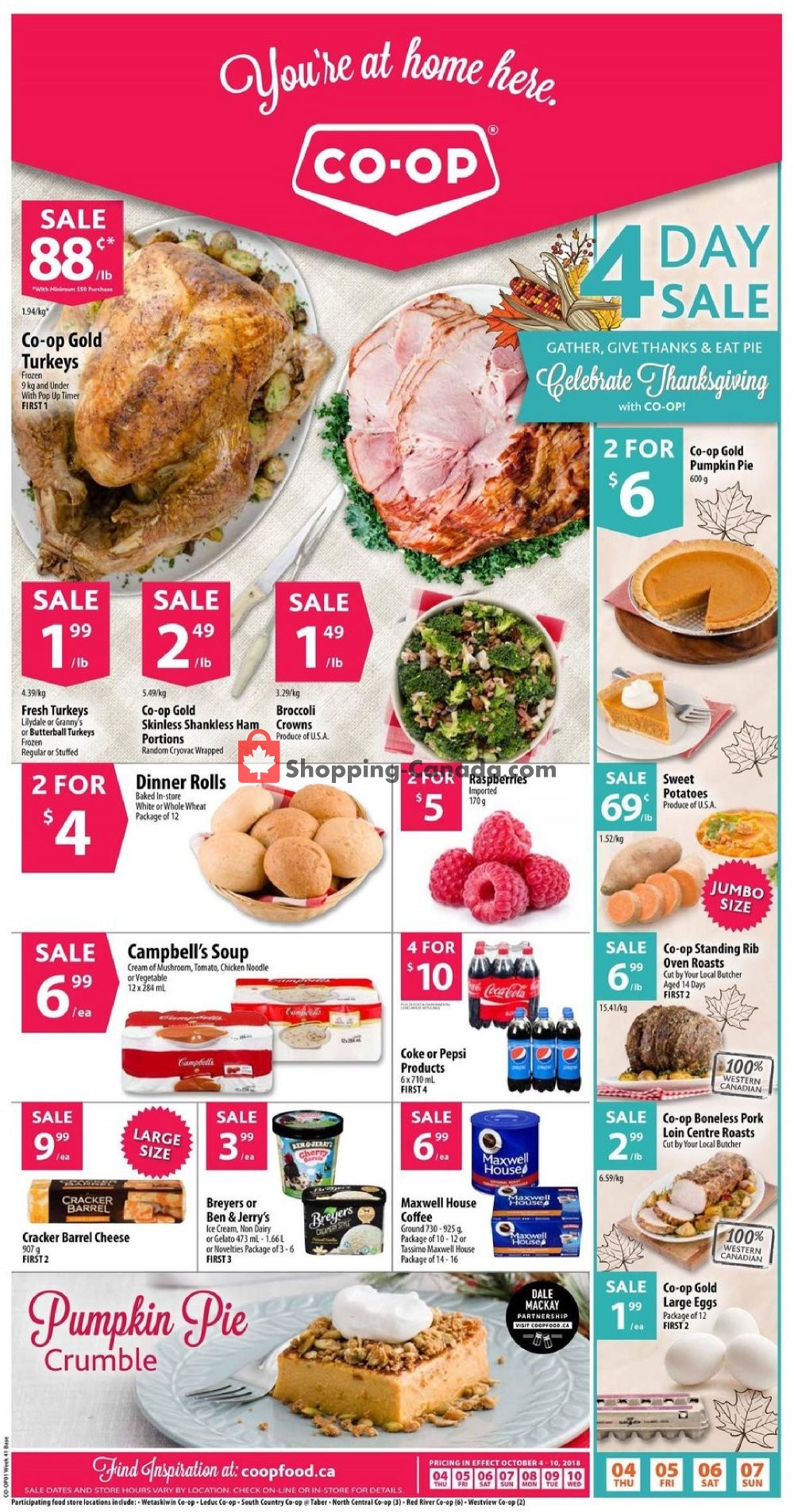 Co-op flyer from Thursday October 4, 2018 to Wednesday October 10, 2018 - page 1