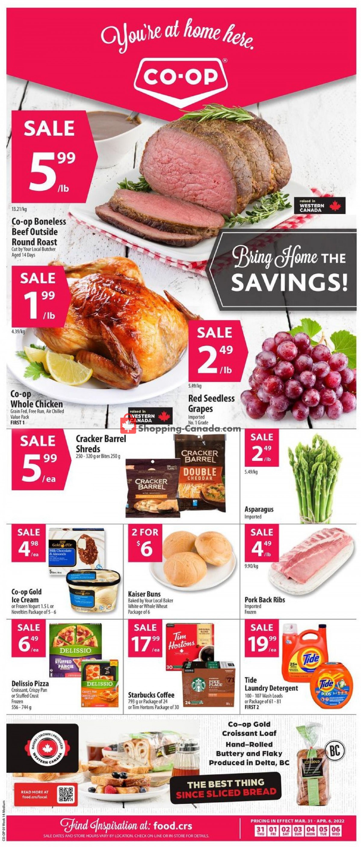 Coop Canada, flyer (Food Bring Home The Savings ON) March 31 April 6, 2022 Shopping