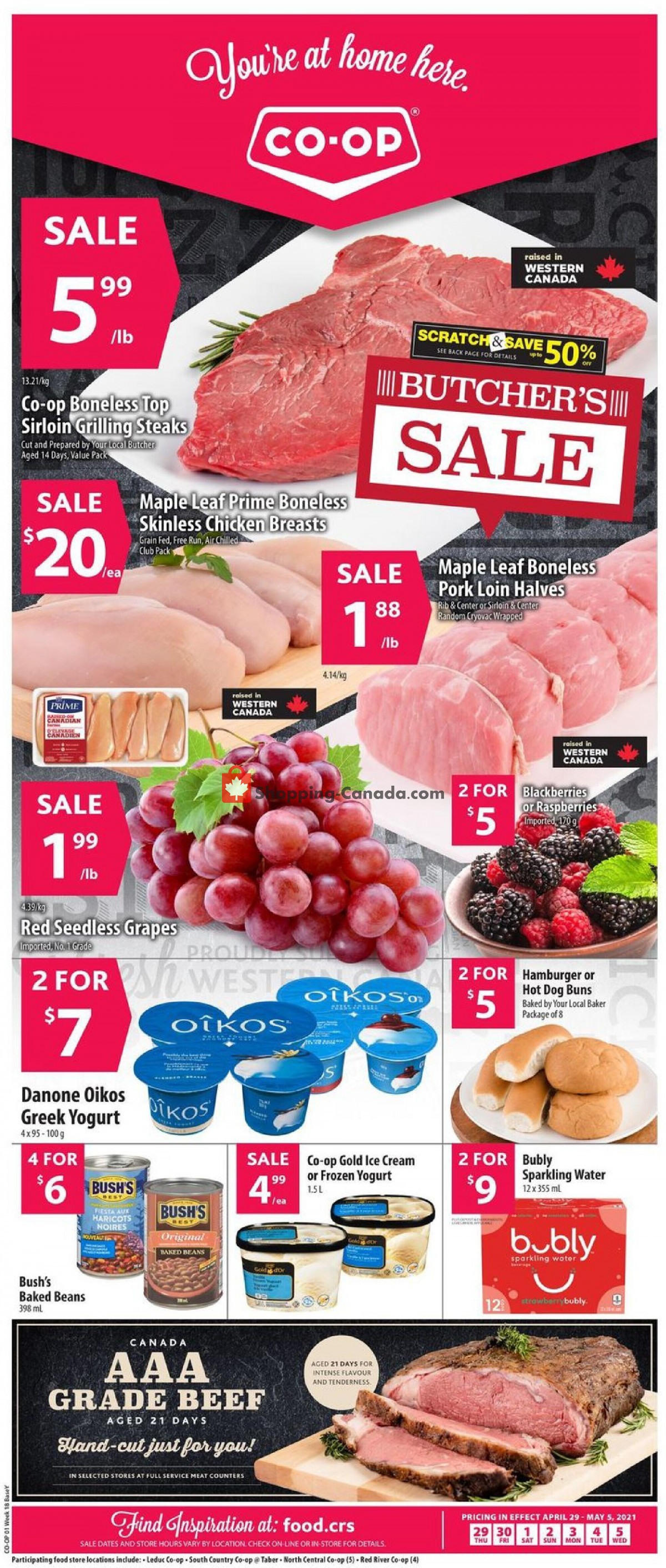 Co-op flyer from Thursday April 29, 2021 to Wednesday May 5, 2021 - page 1