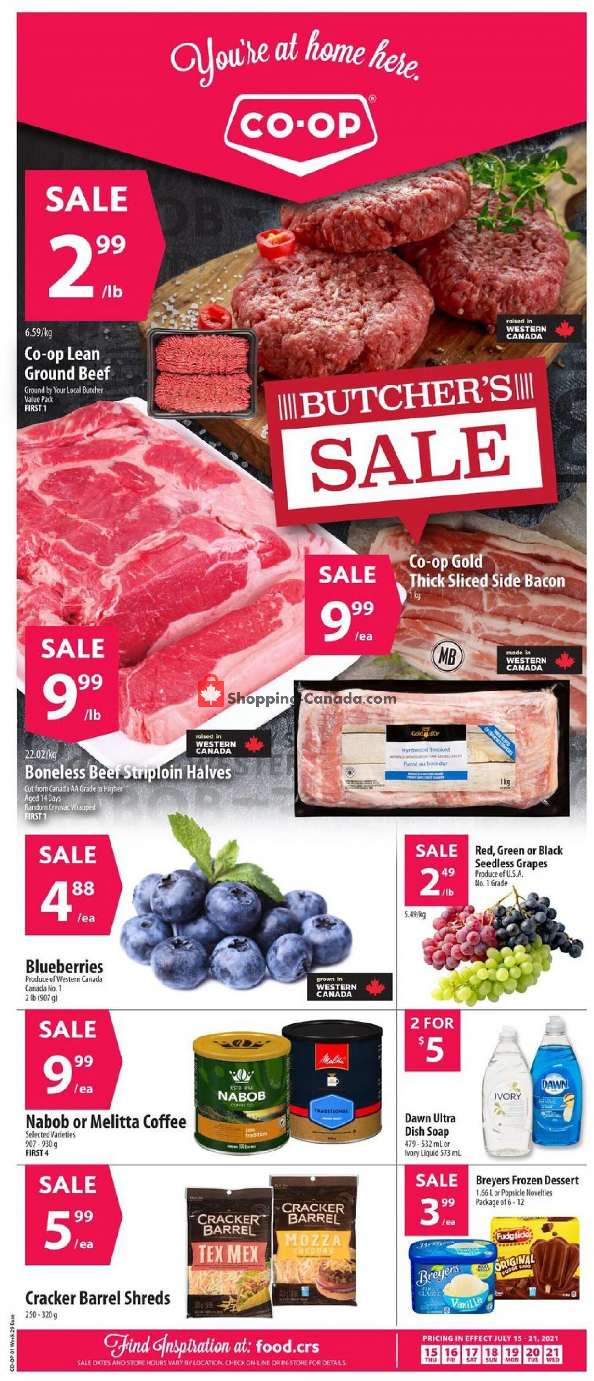 Co-op flyer from Thursday July 15, 2021 to Wednesday July 21, 2021 - page 1