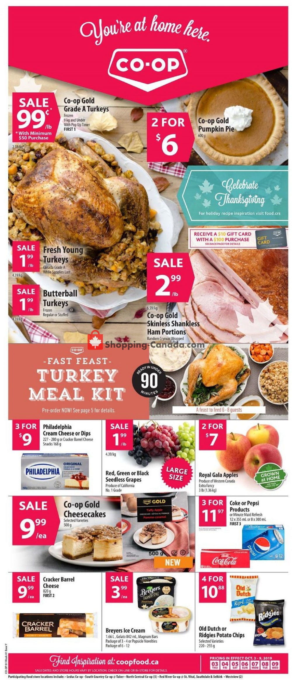 Co-op flyer from Thursday October 3, 2019 to Wednesday October 9, 2019 - page 1
