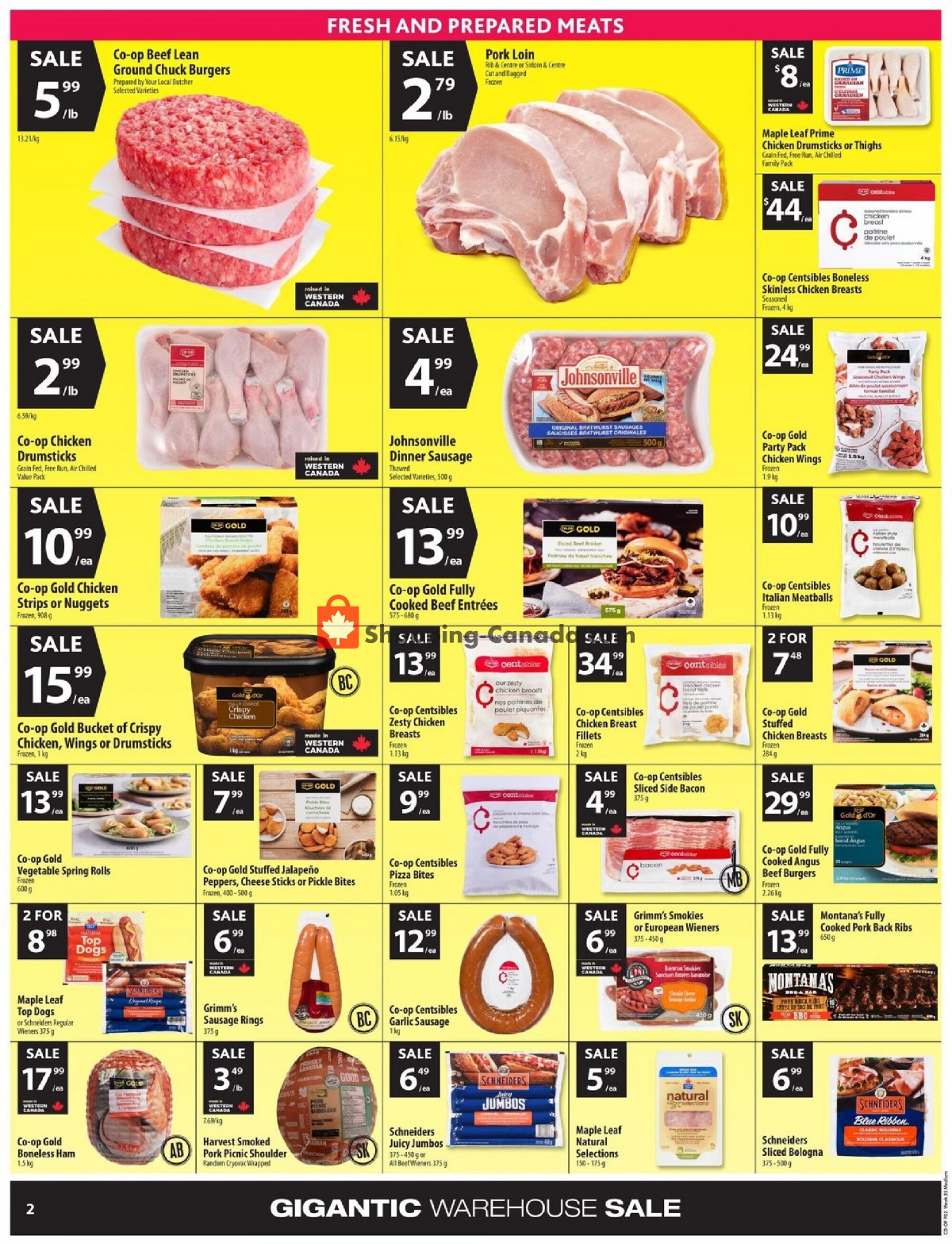 Coop Canada, flyer (Food Gigantic Warehouse Sale ON) August 25