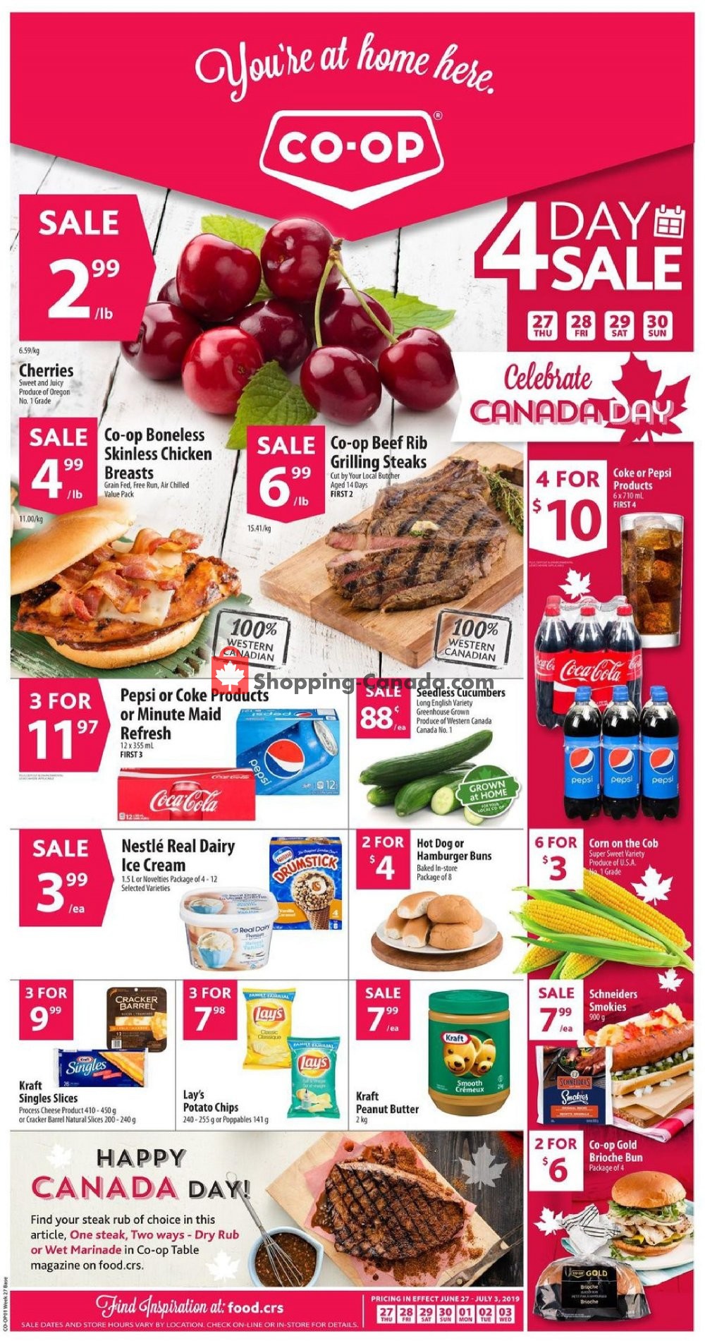 Co-op flyer from Thursday June 27, 2019 to Wednesday July 3, 2019 - page 1