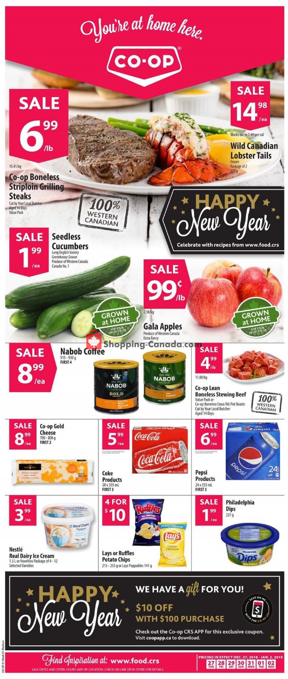 Co-op flyer from Thursday December 27, 2018 to Wednesday January 2, 2019 - page 1
