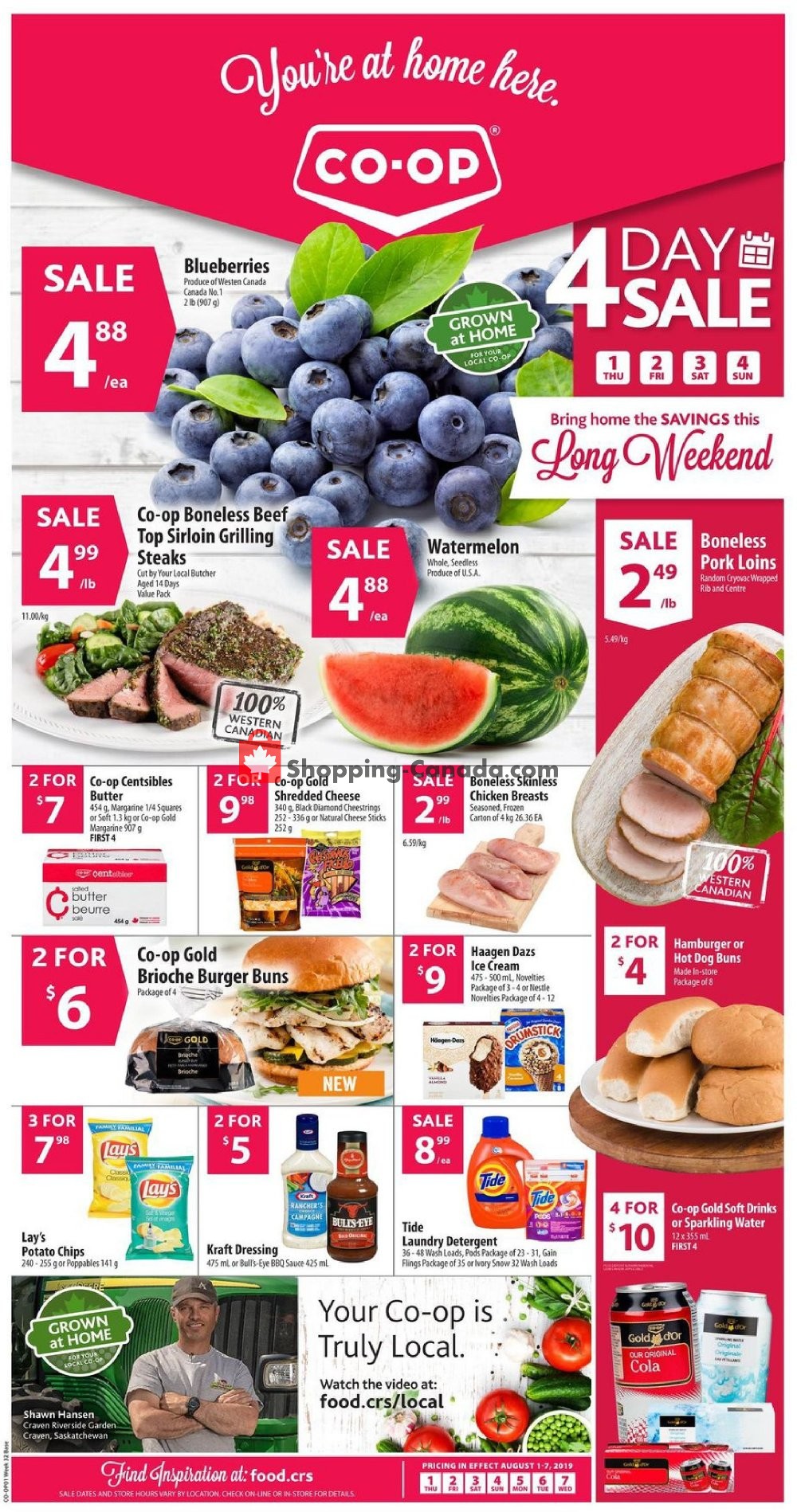Coop Canada, flyer (Food Long Weekend BC and SK) August 1