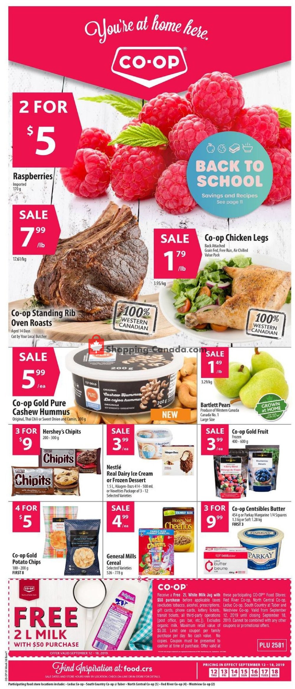Co-op flyer from Thursday September 12, 2019 to Wednesday September 18, 2019 - page 1