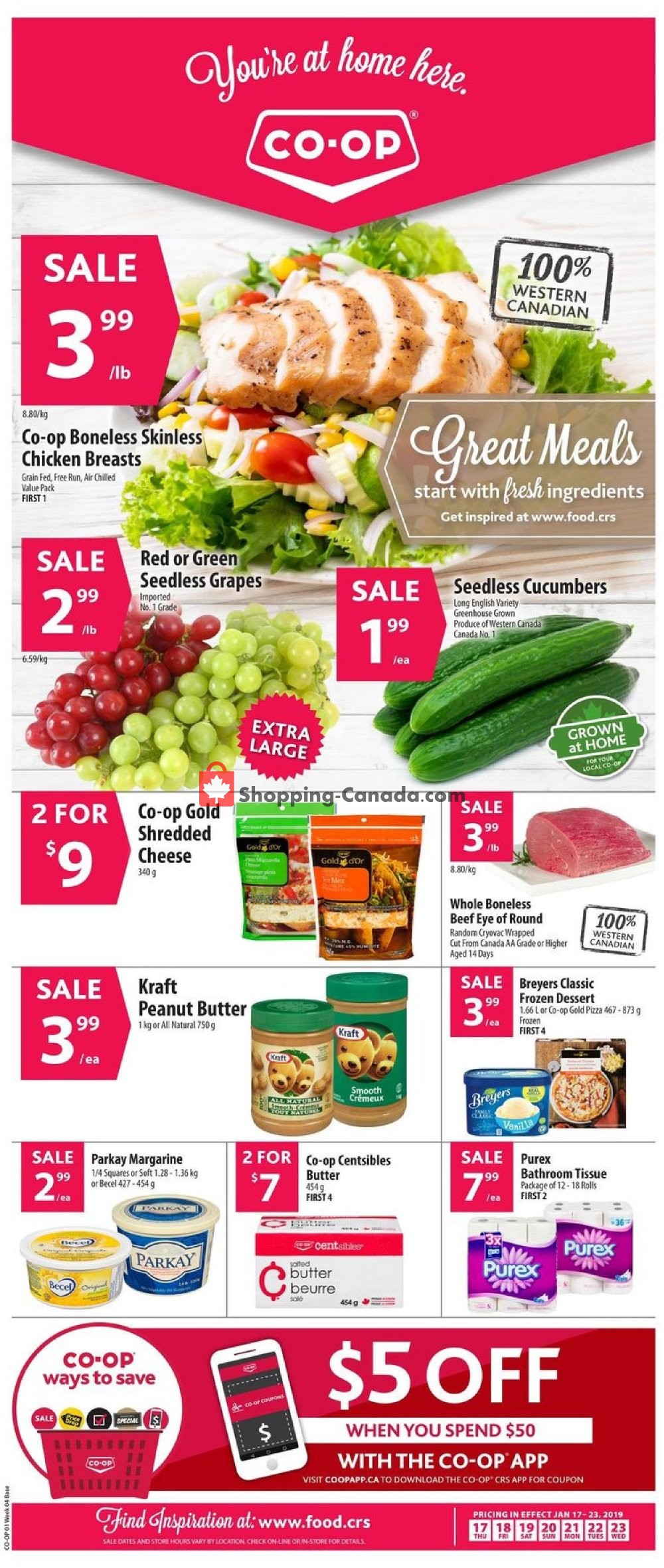 Coop Canada, flyer (Food Price Drop BC and SK) January 17 January 23, 2019 Shopping