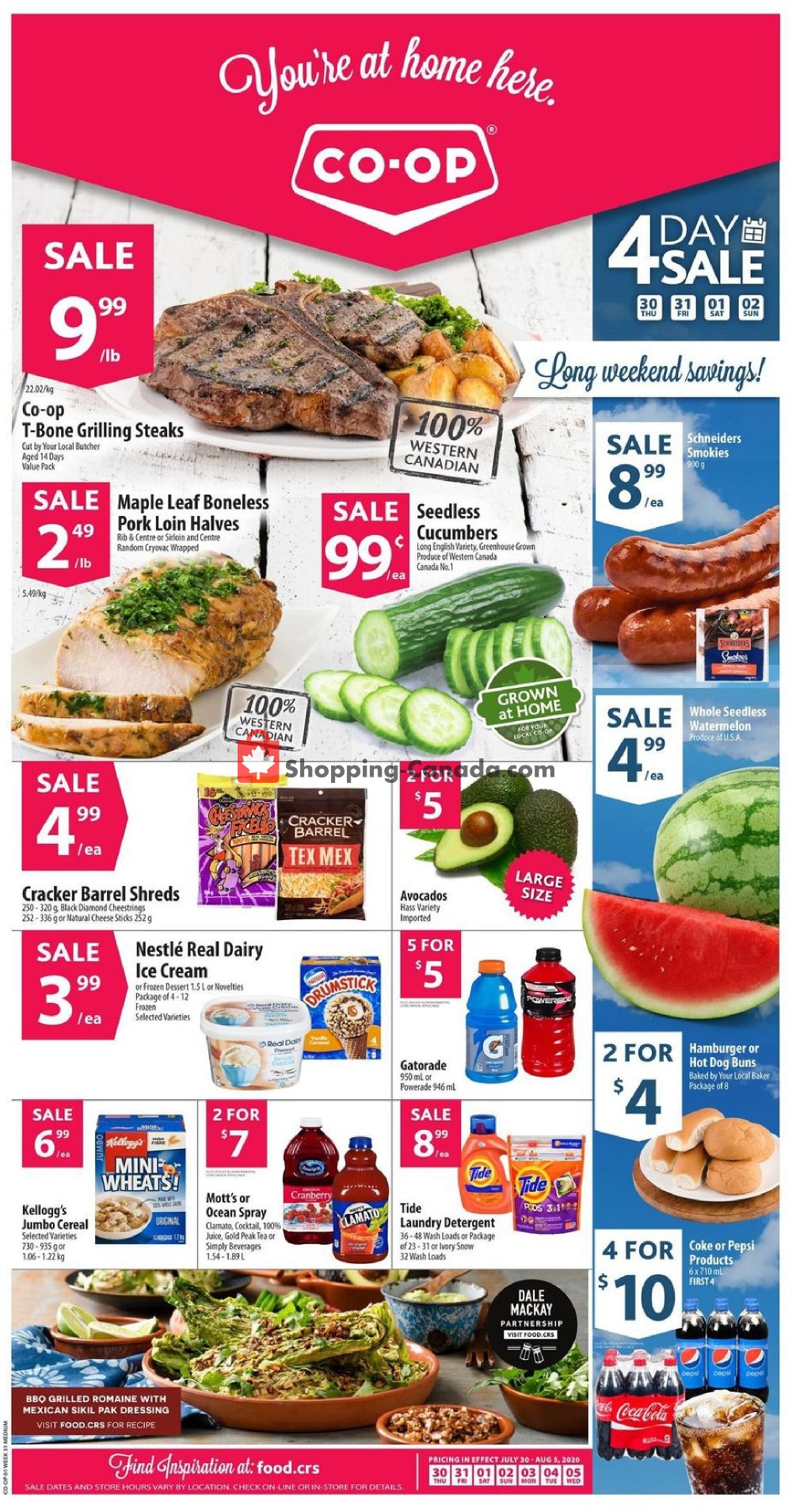 Co-op flyer from Thursday July 30, 2020 to Wednesday August 5, 2020 - page 1