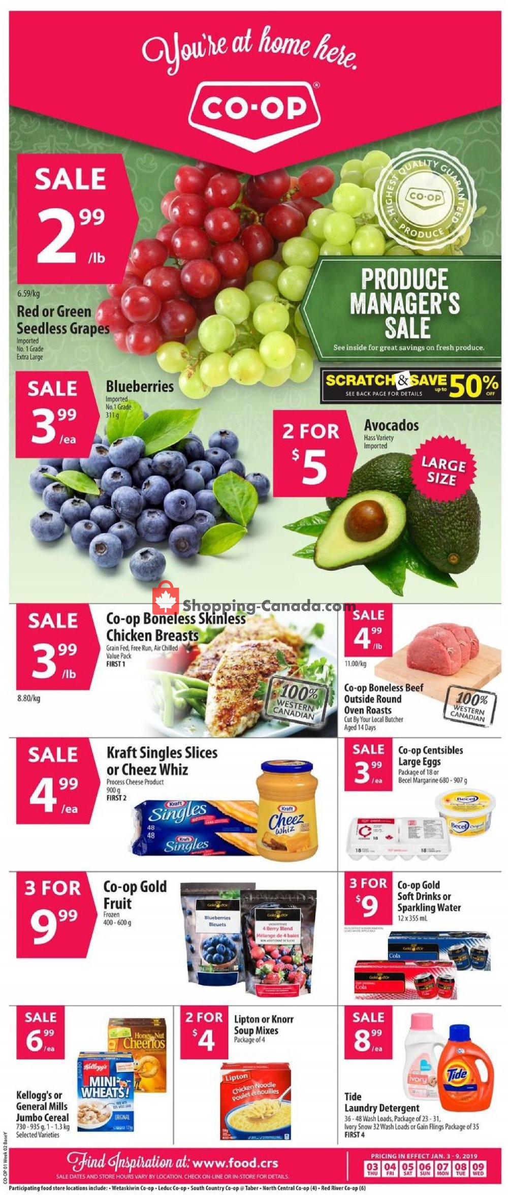 Co-op flyer from Thursday January 3, 2019 to Wednesday January 9, 2019 - page 1
