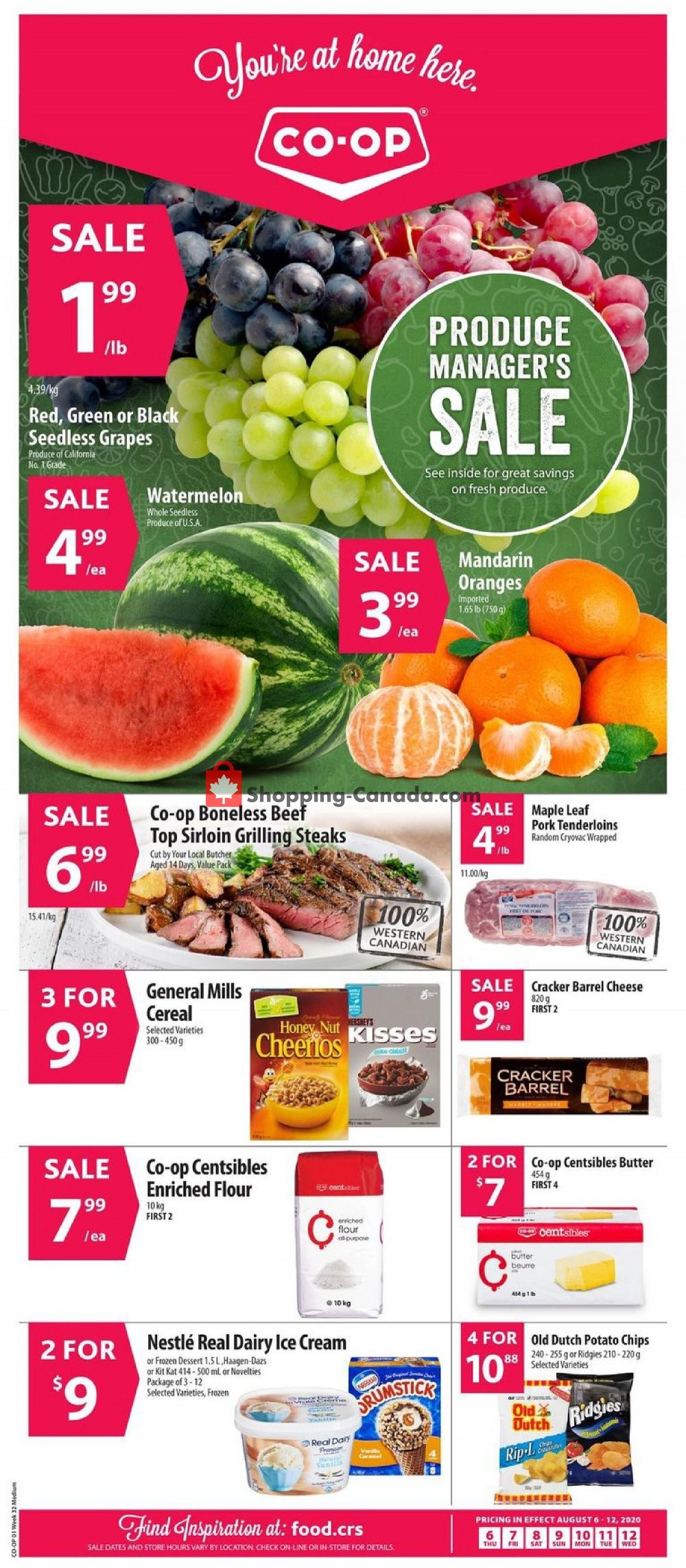 Coop Canada, flyer (Food Produce Managers Sale BC) August 6 August 12, 2020 Shopping