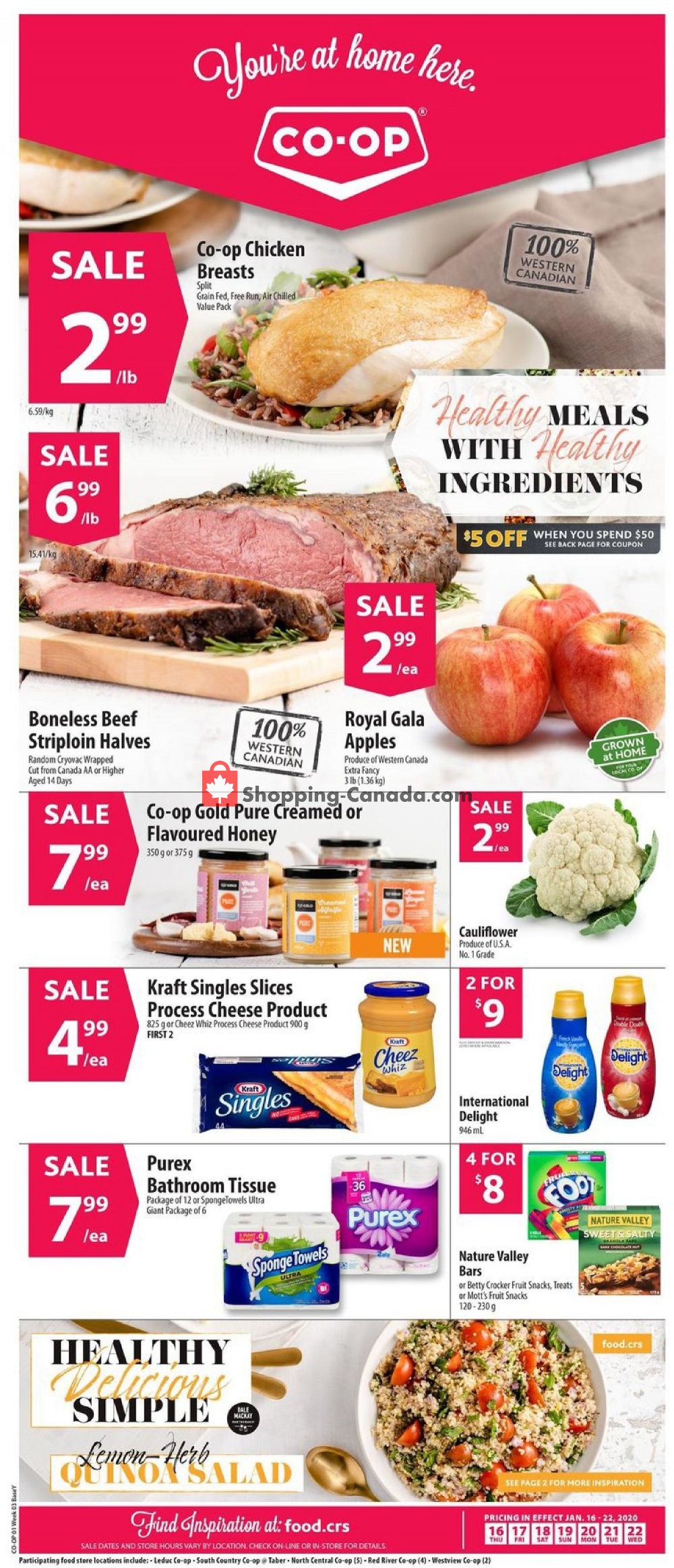 Co-op flyer from Thursday January 16, 2020 to Wednesday January 22, 2020 - page 1