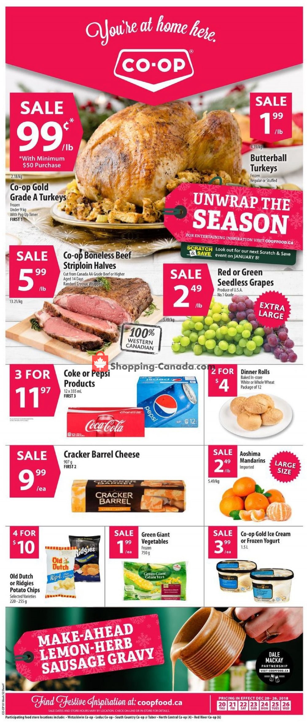 Coop Canada, flyer (Food Unwrap the Season AB and MB) December