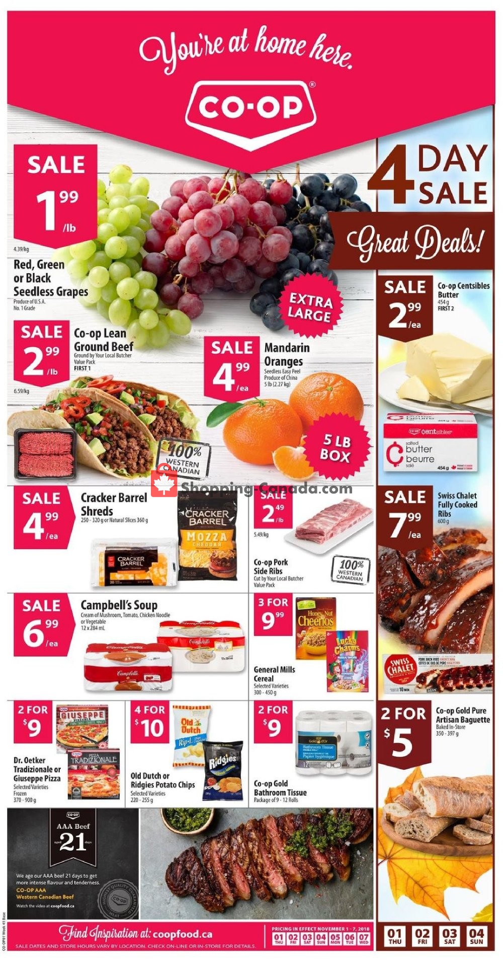 Co-op flyer from Thursday November 1, 2018 to Wednesday November 7, 2018 - page 1