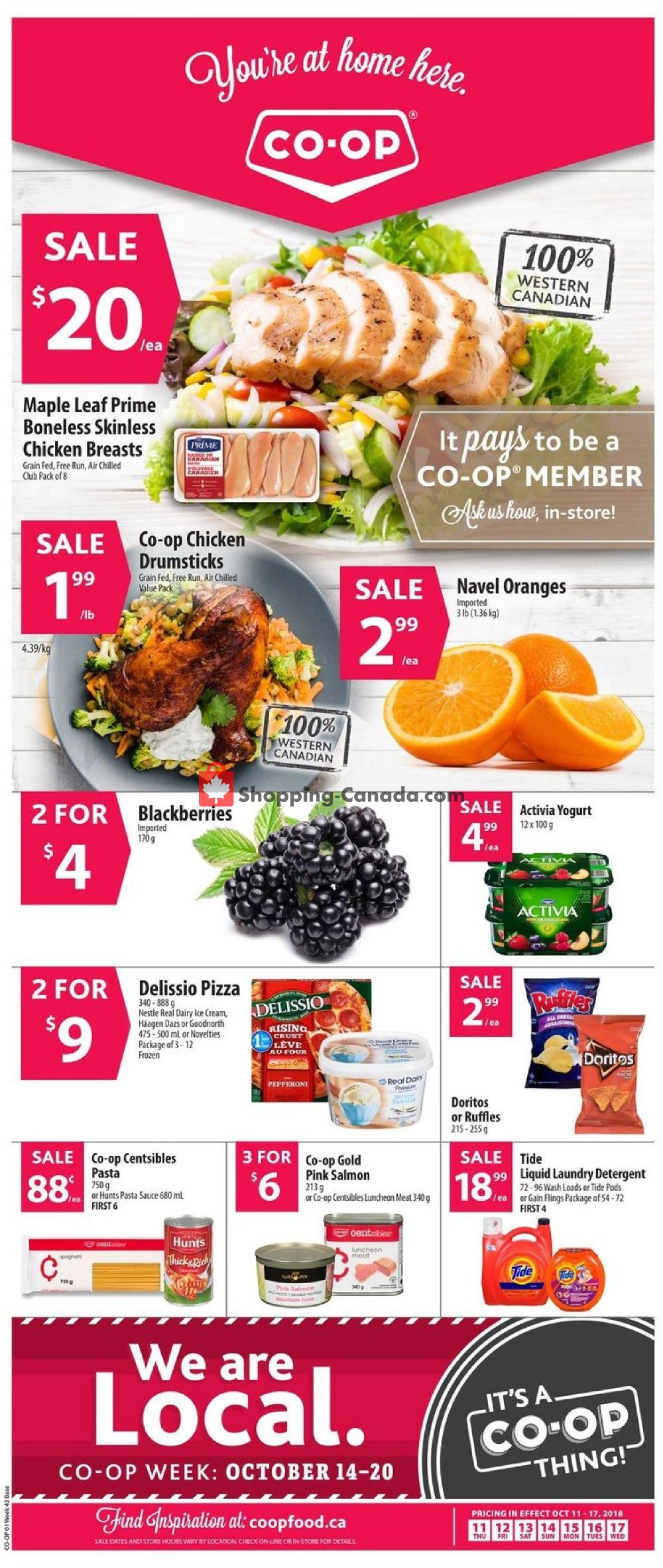 Co-op flyer from Thursday October 11, 2018 to Tuesday October 16, 2018 - page 1