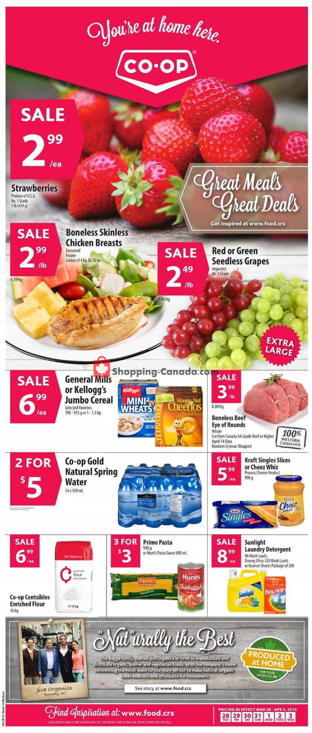Coop Canada, flyer (Food Great Meals Great Deals ON) March 28 April 3, 2019 Shopping