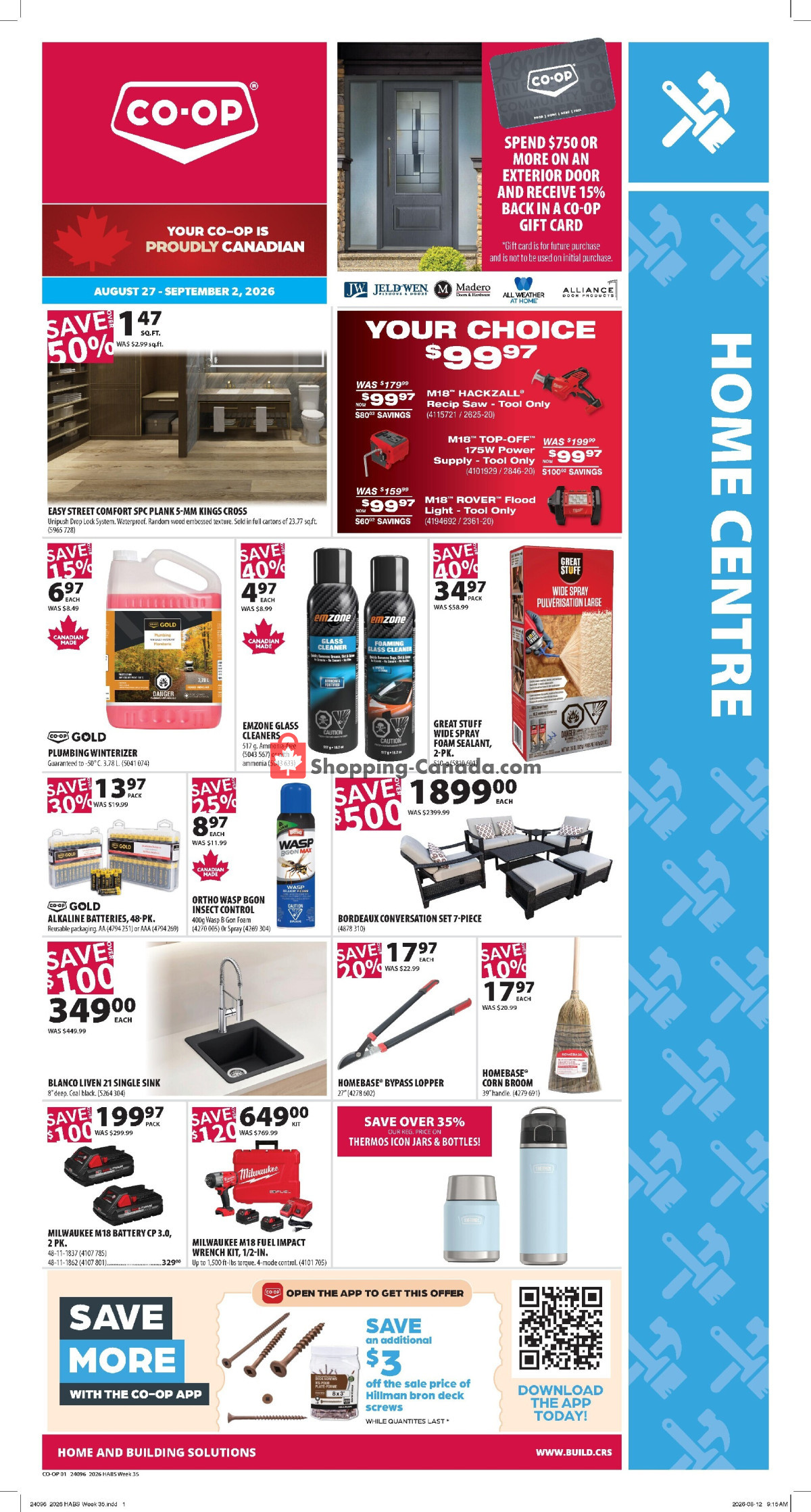 Co-op flyer from Thursday August 27, 2026 to Wednesday September 2, 2026 - page 1