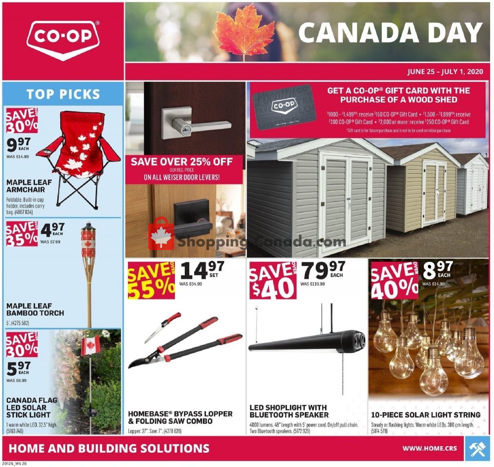 Coop Canada, flyer (Home Canada Day SK) June 25 July 1, 2020