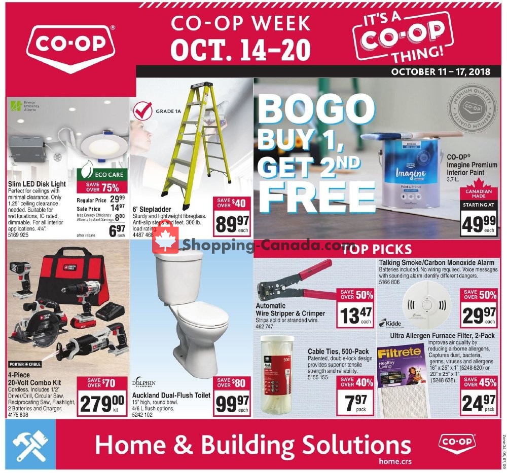 Co-op flyer from Thursday October 11, 2018 to Wednesday October 17, 2018 - page 1