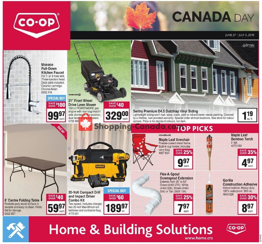 Co-op flyer from Thursday June 27, 2019 to Wednesday July 3, 2019 - page 1