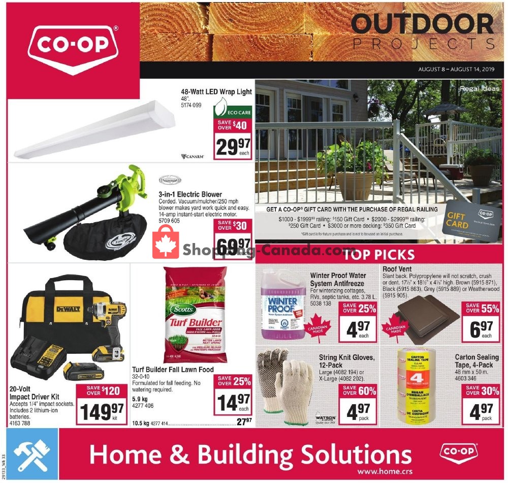 Co-op flyer from Thursday August 8, 2019 to Wednesday August 14, 2019 - page 1