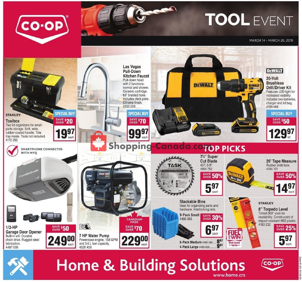 Coop Canada, flyer (Home Tool Event SK) March 14 March 20