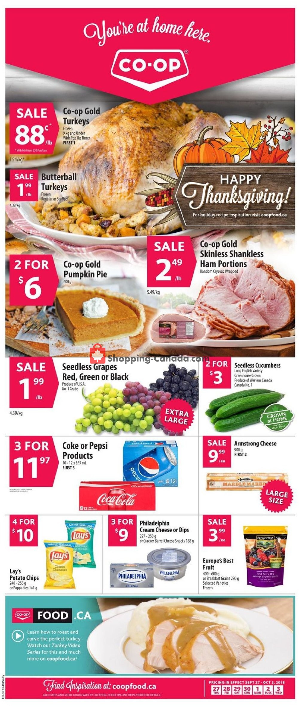 Co-op flyer from Thursday September 27, 2018 to Wednesday October 3, 2018 - page 1