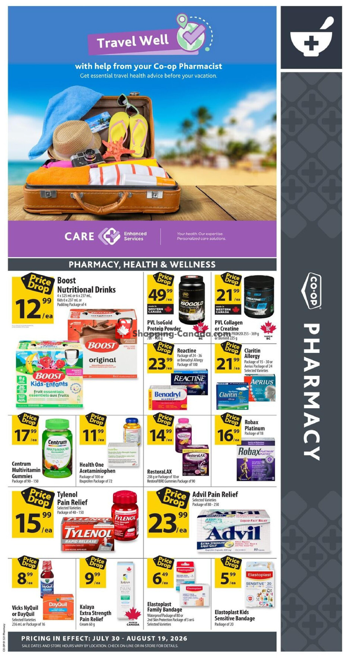 Co-op flyer from Thursday July 30, 2026 to Wednesday August 19, 2026 - page 1