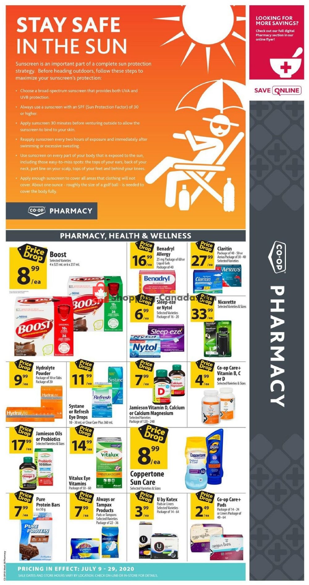 Co-op flyer from Thursday July 9, 2020 to Wednesday July 29, 2020 - page 1