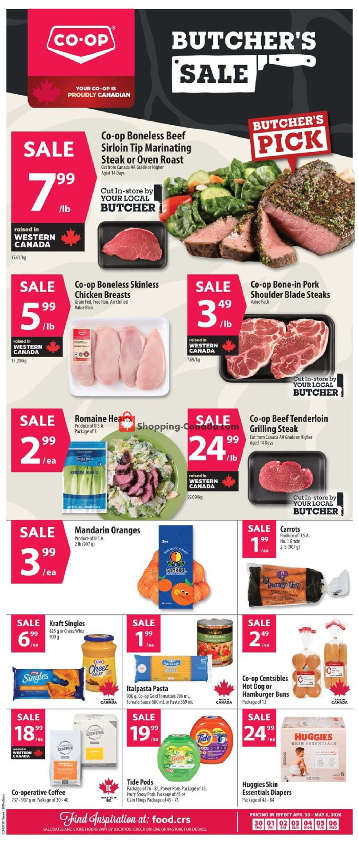Co-op flyer from Thursday April 30, 2026 to Wednesday May 6, 2026 - page 1