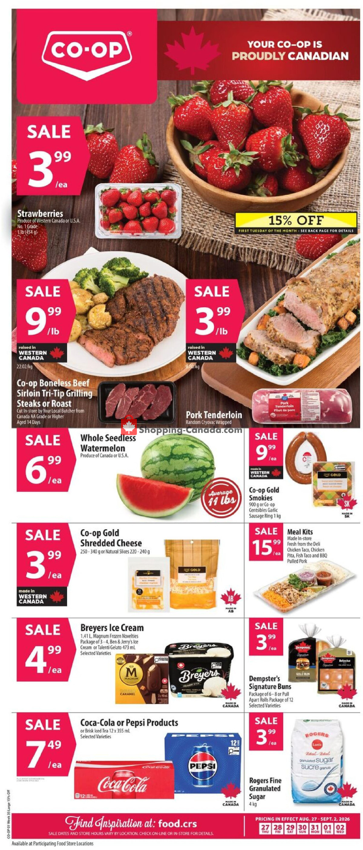 Co-op flyer from Thursday August 27, 2026 to Wednesday September 2, 2026 - page 1