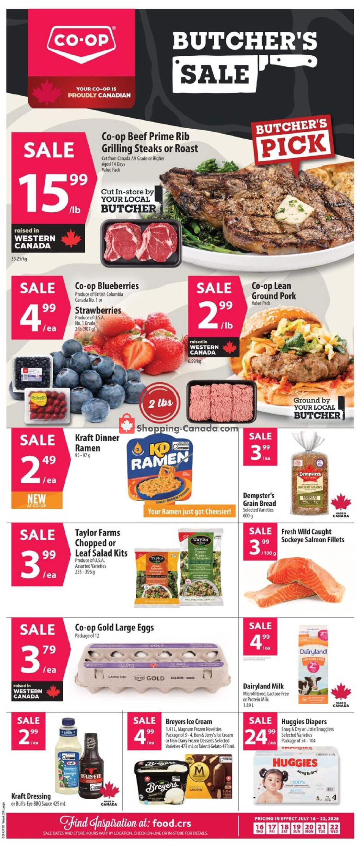 Co-op flyer from Thursday July 16, 2026 to Wednesday July 22, 2026 - page 1