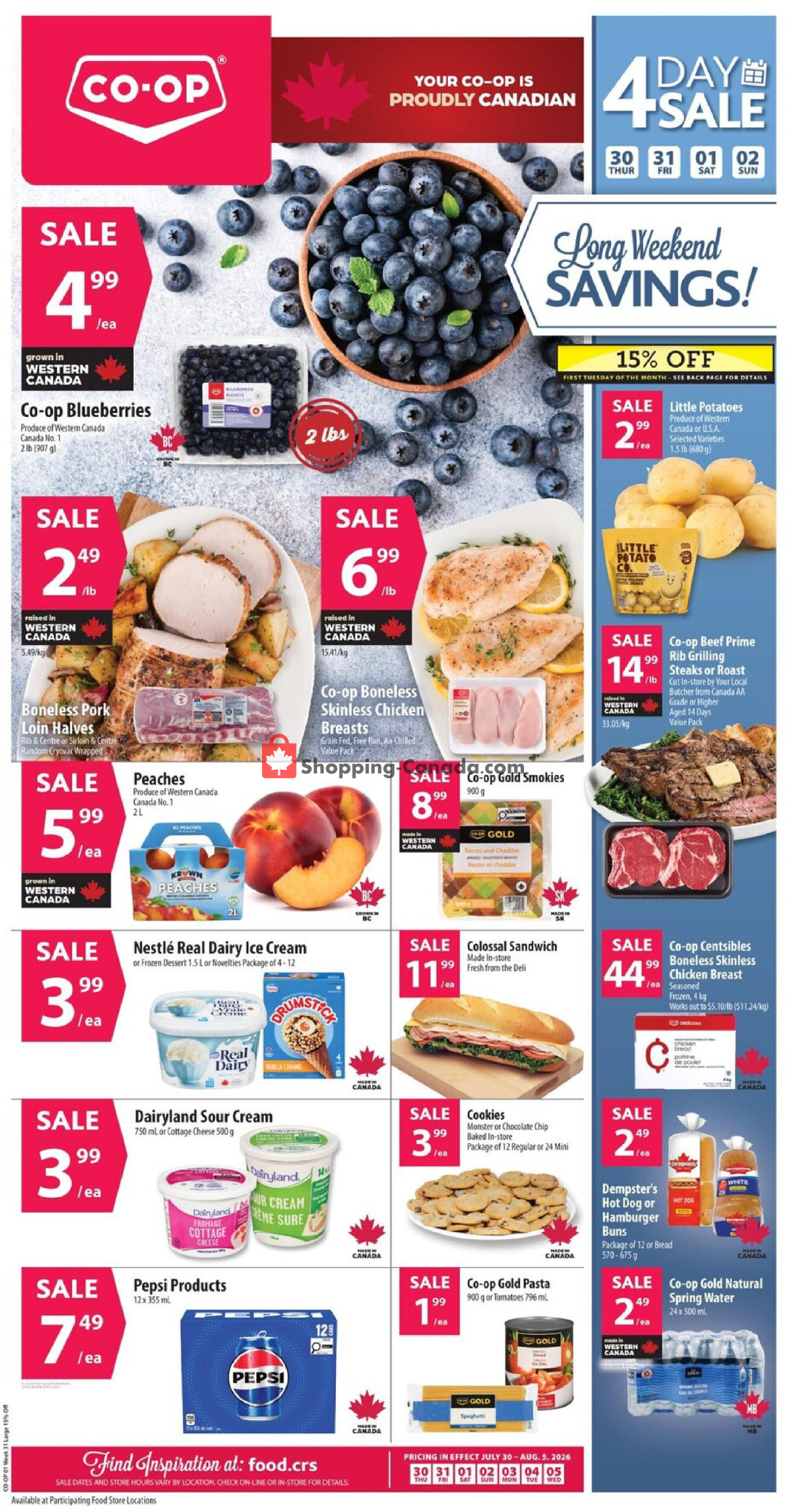 Co-op flyer from Thursday July 30, 2026 to Wednesday August 5, 2026 - page 1