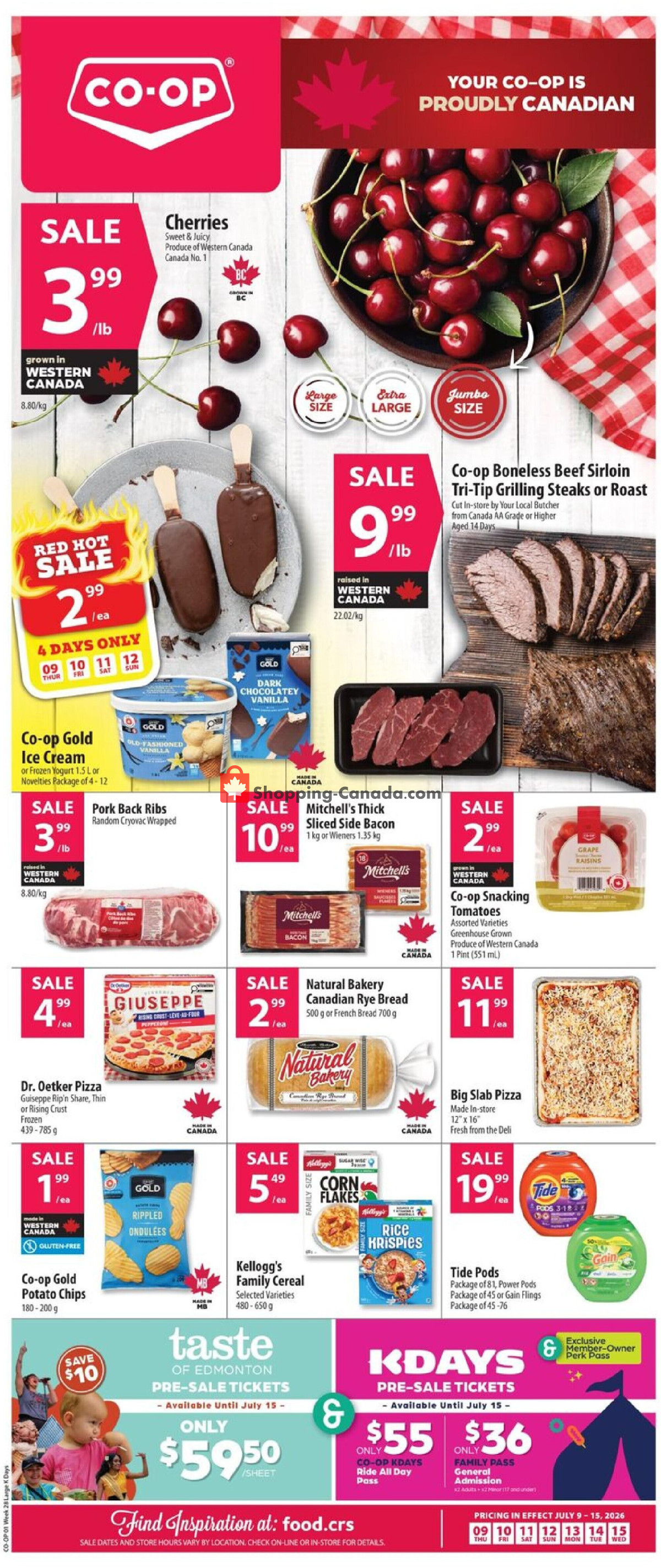 Co-op flyer from Thursday July 9, 2026 to Wednesday July 15, 2026 - page 1