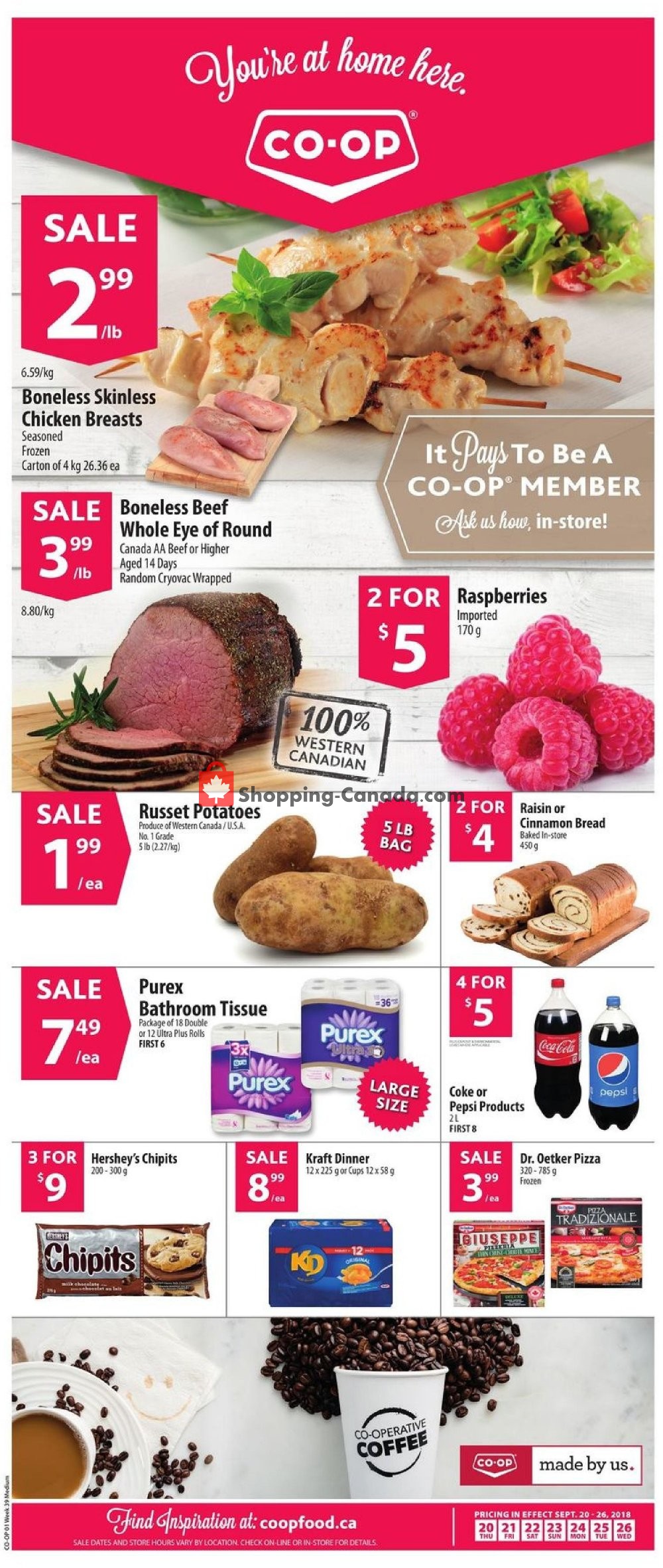 Co-op flyer from Thursday September 20, 2018 to Wednesday September 26, 2018 - page 1