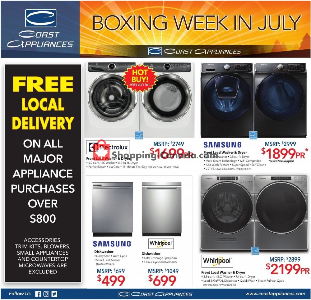 Coast Appliances flyer from Thursday June 27, 2019 to Wednesday July 17, 2019 - page 1