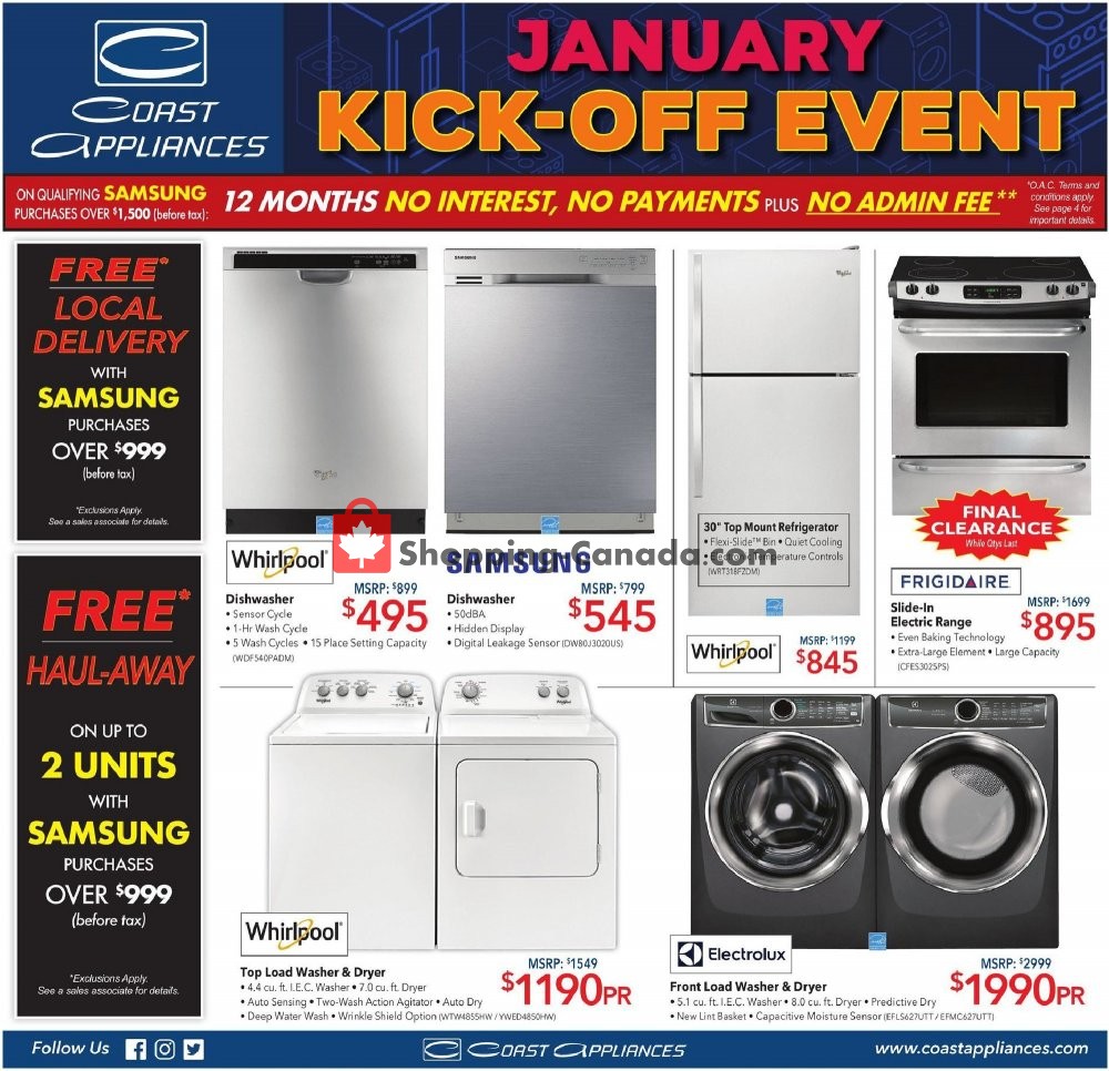 Coast Appliances flyer from Thursday January 9, 2020 to Wednesday January 15, 2020 - page 1