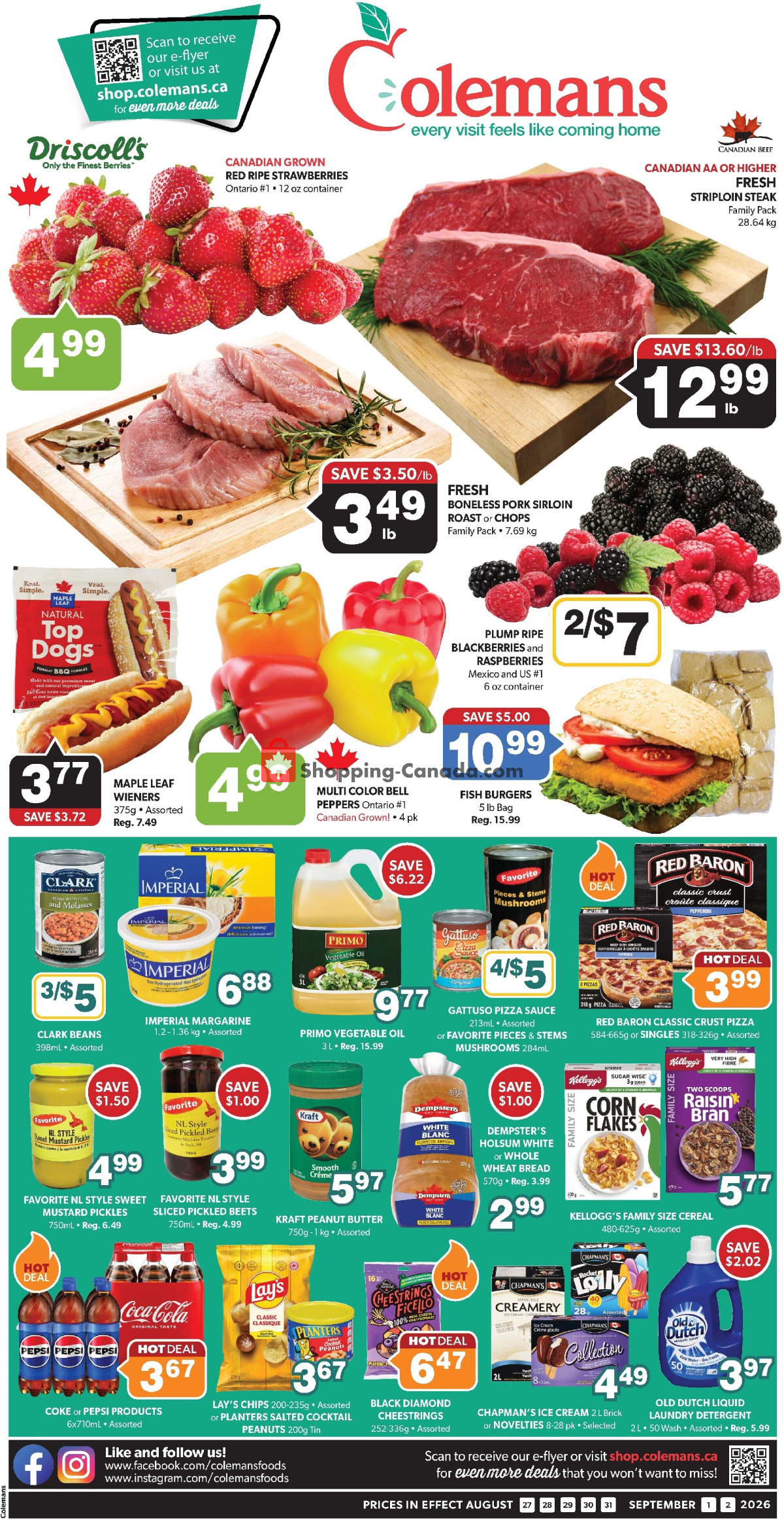 Coleman's flyer from Thursday August 27, 2026 to Wednesday September 2, 2026 - page 1