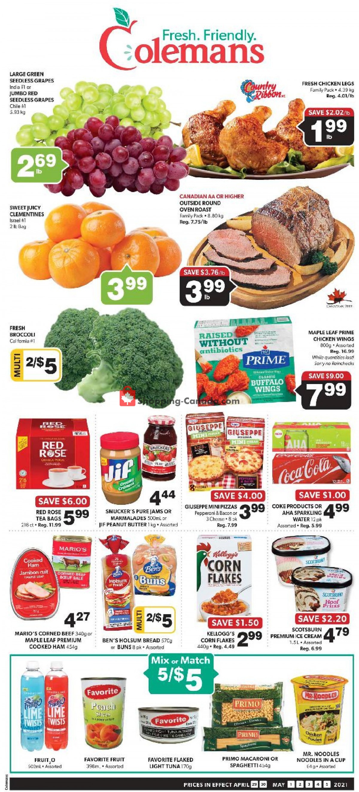 Coleman's flyer from Thursday April 29, 2021 to Wednesday May 5, 2021 - page 1