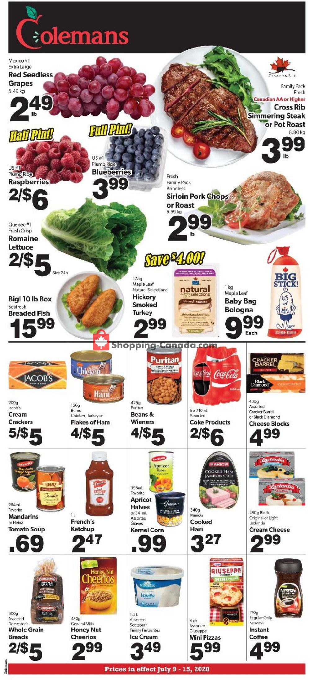 Coleman's flyer from Thursday July 9, 2020 to Wednesday July 15, 2020 - page 1